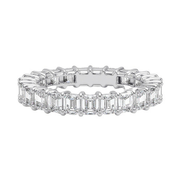 “Celebrate everlasting brilliance with this emerald-cut diamond eternity band, crafted in premium white gold for timeless luxury, sparkle, and sophistication.”