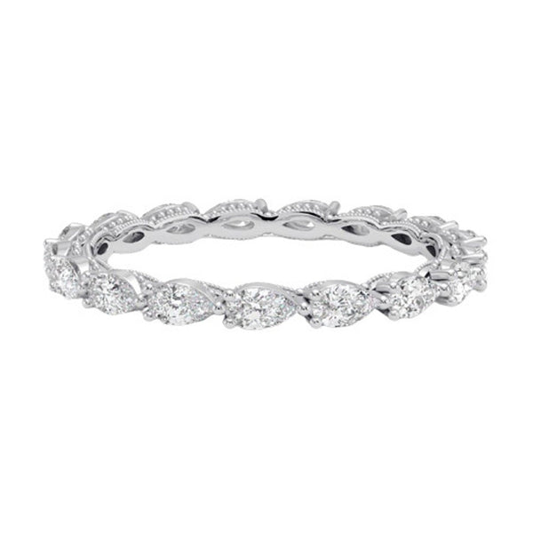 “Elegant pear-shaped diamond eternity ring in yellow gold, crafted for timeless brilliance, luxurious sparkle, and perfect everyday or bridal elegance.”