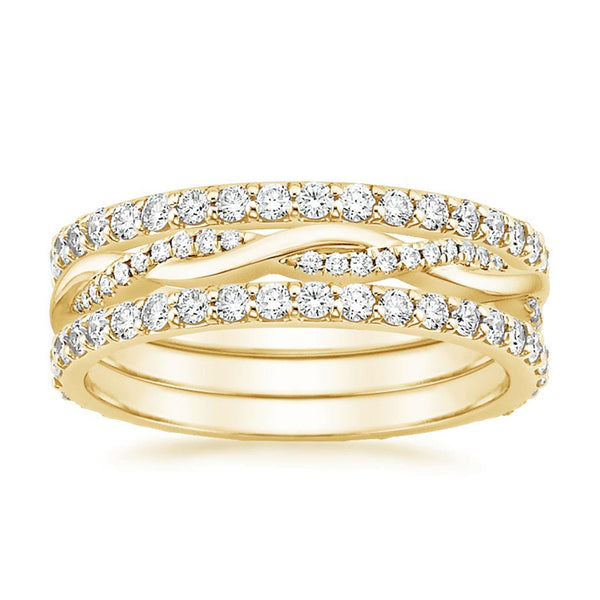 “Luxurious intertwined diamond band in radiant white gold, offering brilliant sparkle, modern elegance, and a uniquely sophisticated multi-row design.”