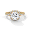 “Celestial Radiance Ring—brilliant center diamond, pavé halo sparkle, and timeless elegance crafted to symbolize everlasting love, luxury, and unforgettable romantic moments.”
