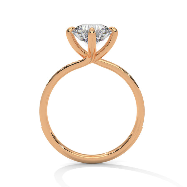 “Celeste Ring—round brilliant diamond beauty, four-prong tulip elegance, and refined pavé sparkle crafted to symbolize timeless love, radiant grace, and everlasting sophistication.”