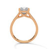 “Aria Ring—princess-cut diamond brilliance, sleek four-prong elegance, and pavé-band sparkle crafted to symbolize modern beauty, timeless love, and unforgettable moments.”