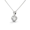 Radiant Bloom Lab Grown Round Diamond Gold Pendant Chain
