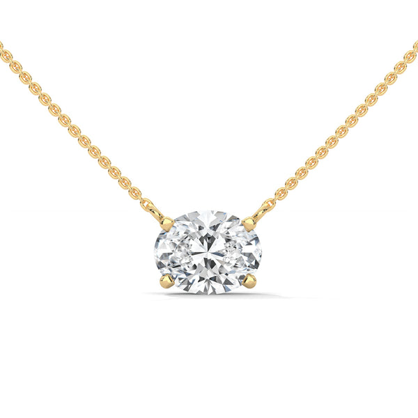 Pure Brilliance Round Lab Grown Diamond Gold Pendant Chain