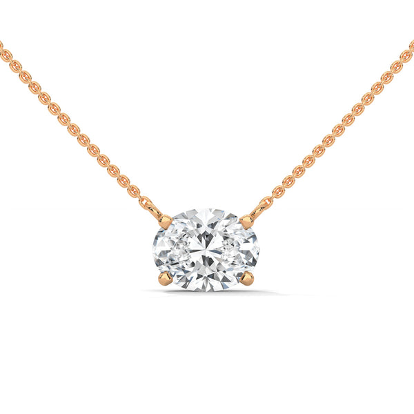 Pure Brilliance Round Lab Grown Diamond Gold Pendant Chain