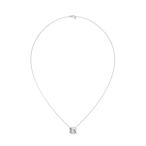 Pure Brilliance Round Lab Grown Diamond Gold Pendant Chain