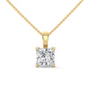 Princess Cut Lab Grown Diamond Gold Pendant Chain