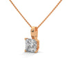 Princess Cut Lab Grown Diamond Gold Pendant Chain