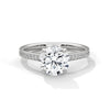 Round Cut Pave Lab Grown Diamond Gold Ring