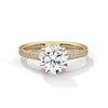 Round Cut Pave Lab Grown Diamond Gold Ring