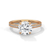 Round Cut Pave Lab Grown Diamond Gold Ring