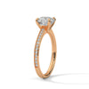 Round Cut Pave Lab Grown Diamond Gold Ring