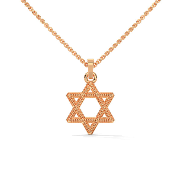 Celestial Shine: Star Shaped Lab Grown Diamond Gold Pendant Chain