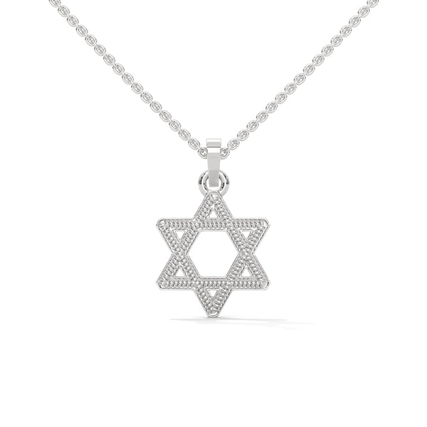 Celestial Shine: Star Shaped Lab Grown Diamond Gold Pendant Chain