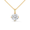 Eternal Brilliance Round Lab Grown Diamond Gold Pendant Chain