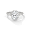 Oval Cut with Classic Halo Setting Lab Grown Diamond Gold Ring