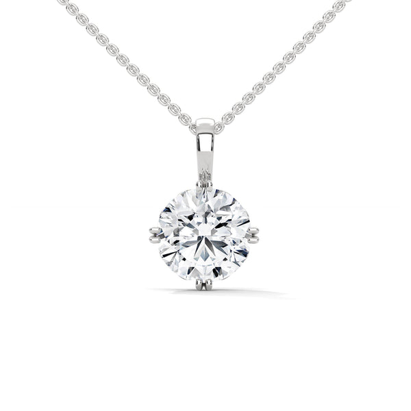 Eternal Brilliance Round Lab Grown Diamond Gold Pendant Chain