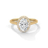 Oval Cut with Classic Halo Setting Lab Grown Diamond Gold Ring