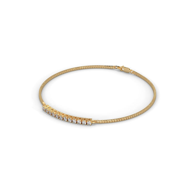 A dazzling 7-inch fashion bracelet featuring 68 diamonds in a mix of shapes, totaling 4.52 carats—an elegant expression of modern luxury.