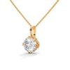 Eternal Brilliance Round Lab Grown Diamond Gold Pendant Chain