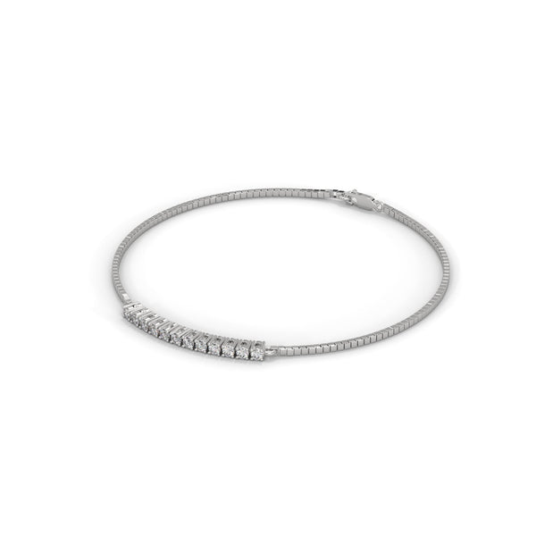 A dazzling 7-inch fashion bracelet featuring 68 diamonds in a mix of shapes, totaling 4.52 carats—an elegant expression of modern luxury.