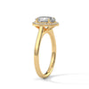 Oval Cut with Classic Halo Setting Lab Grown Diamond Gold Ring