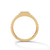 “Bold gold men’s diamond ring showcasing a sleek grooved band and radiant square diamond cluster, crafted for luxury, style, and everyday elegance.”