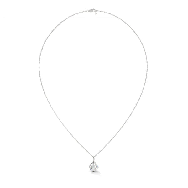 Eternal Brilliance Round Lab Grown Diamond Gold Pendant Chain