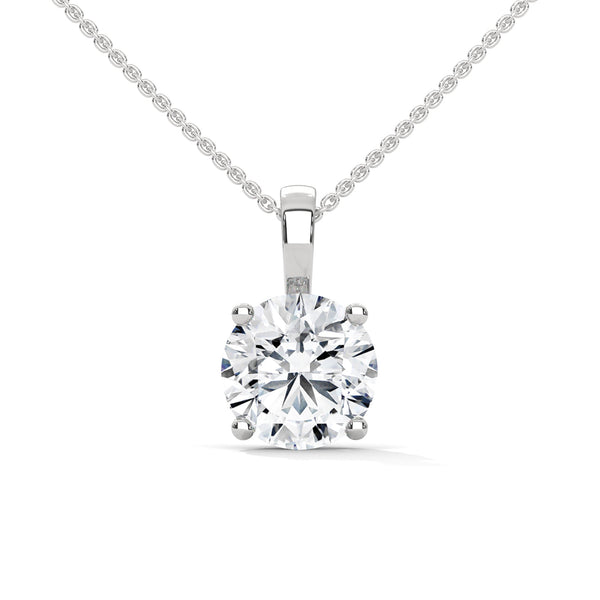 Pure Radiance Round Lab Grown Diamond Gold Pendant Chain