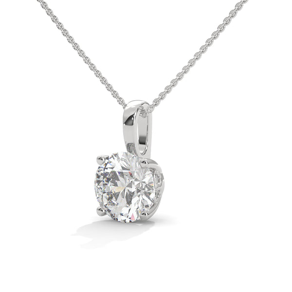 Pure Radiance Round Lab Grown Diamond Gold Pendant Chain