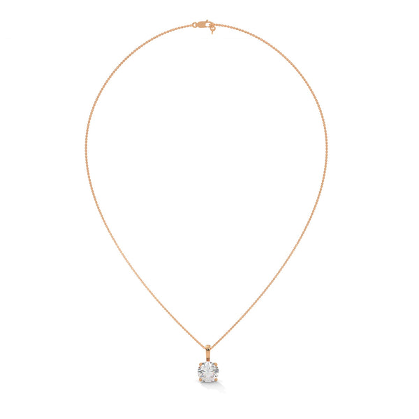 Pure Radiance Round Lab Grown Diamond Gold Pendant Chain