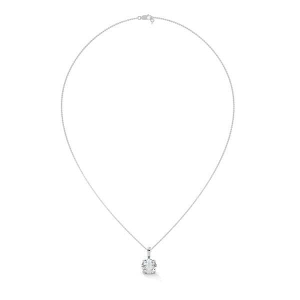 Pure Radiance Round Lab Grown Diamond Gold Pendant Chain