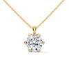 Timeless Sparkle Round Lab Grown Diamond Gold Pendant Chain