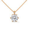 Timeless Sparkle Round Lab Grown Diamond Gold Pendant Chain