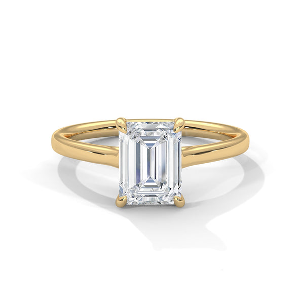 Emerald Cut Lab Grown Diamond Gold Ring