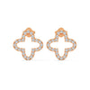 Radiant Clover Lab Grown Diamond Gold Stud Earrings