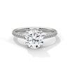 Classic Pave Solitaire Round Brilliant Lab Grown Diamond Gold Ring
