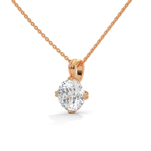Radiant Allure Oval Lab Grown Diamond Gold Pendant Chain
