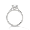 Classic Pave Solitaire Round Brilliant Lab Grown Diamond Gold Ring