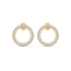 Lab Grown Round Diamond Open Circle Gold Earrings