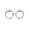 Lab Grown Round Diamond Open Circle Gold Earrings