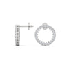 Lab Grown Round Diamond Open Circle Gold Earrings