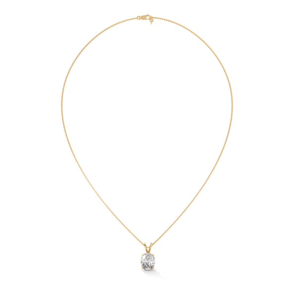 Eternal Glow Oval Cut Lab Grown Diamond Gold Pendant Chain