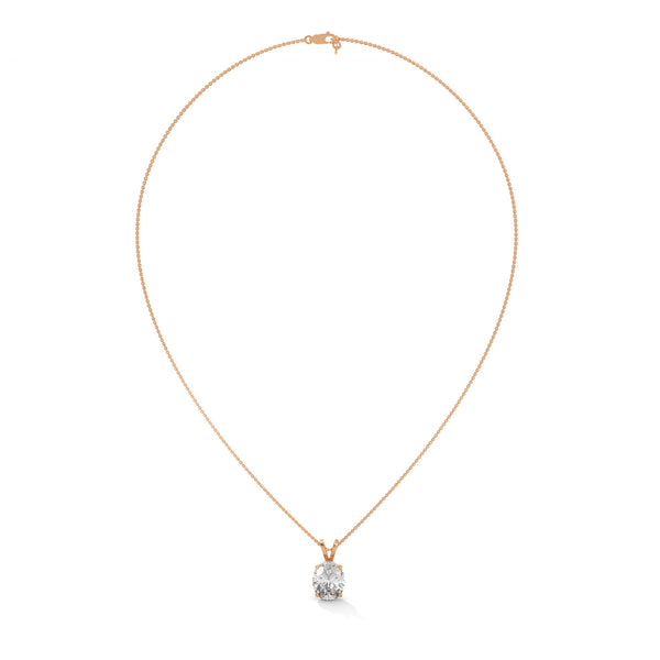 Eternal Glow Oval Cut Lab Grown Diamond Gold Pendant Chain