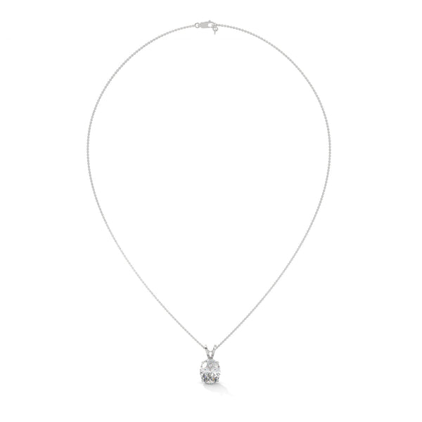 Eternal Glow Oval Cut Lab Grown Diamond Gold Pendant Chain