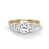Pear Shaped Three-Stone Lab Grown Diamond Gold Ring