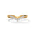 V-shaped gold band with row of round-cut lab grown diamonds