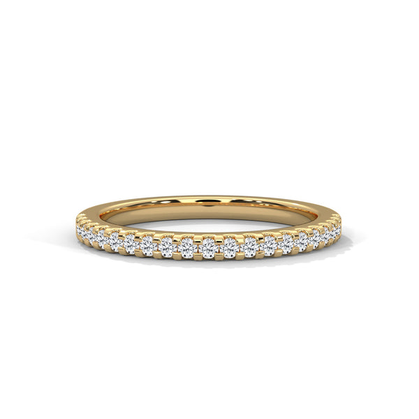Round cut Lab Grown Diamond Gold Eternity Band