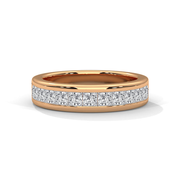 Princess Cut lab grown Diamond Channel Ring