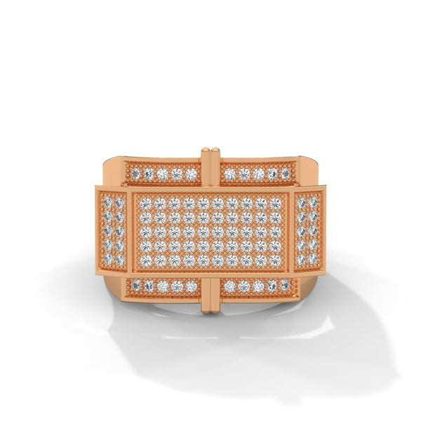 "Experience bold luxury with this statement diamond ring, expertly crafted in gold to deliver unmatched brilliance, sophistication, and modern masculine elegance."